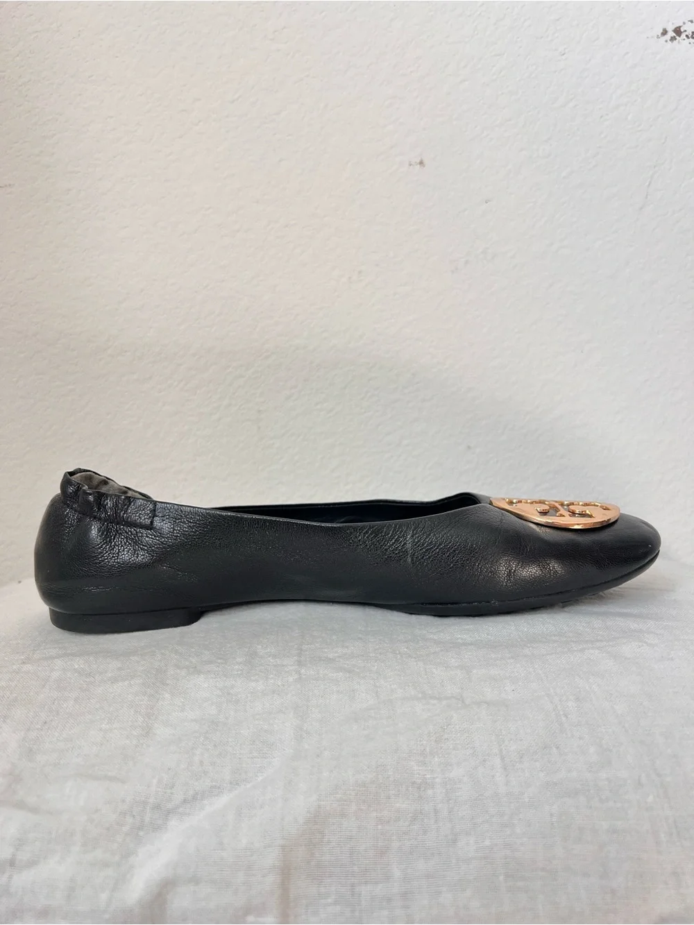 Tory Burch Claire Ballet Flats Women’s Size 9 Black Leather Slip-On Shoes